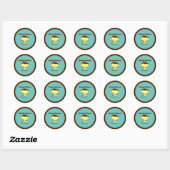 Monkey Business Funny Cartoon Affendesign Runder Aufkleber (Blatt)