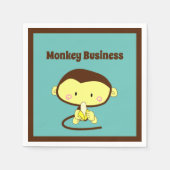Monkey Business Funny Cartoon Affendesign Serviette (Vorderseite)