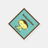 Monkey Business Funny Cartoon Affendesign Serviette (Ecke)