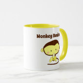 Monkey Business Funny Cartoon Affendesign Tasse (VorderseiteRechts)