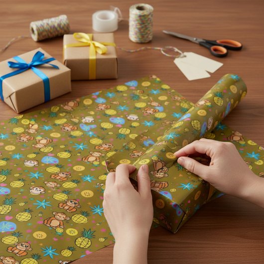 Monkey Business Pattern Geschenkpapier