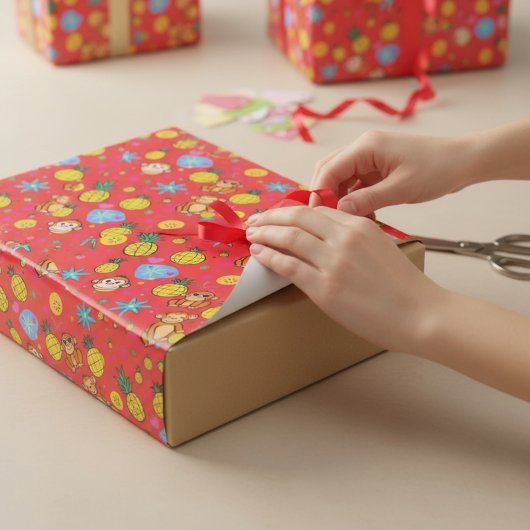 Monkey Business Pattern Geschenkpapier