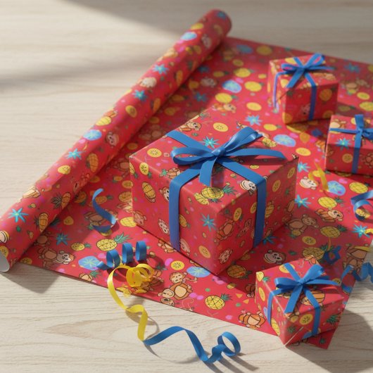 Monkey Business Pattern Geschenkpapier