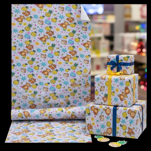 Monkey Business Pattern Geschenkpapier