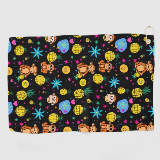 Monkey Business Pattern Golfhandtuch (Horizontal)
