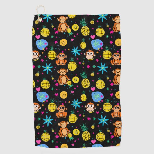 Monkey Business Pattern Golfhandtuch (Vorderseite)