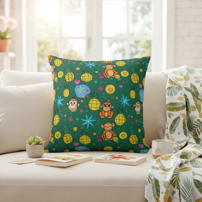 Monkey Business Pattern Kissen (Von Creator hochgeladen)