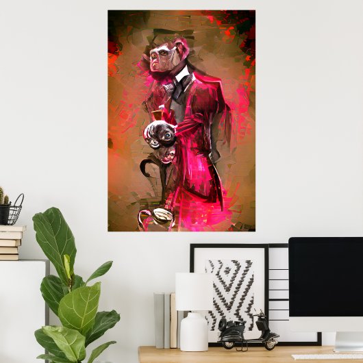 Monkey Butler Poster (Heimbüro)