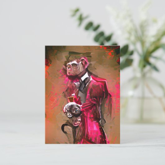 Monkey Butler Postkarte (Stehend Vorderseite)