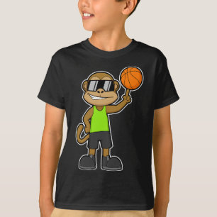 Monkey Bysketbyll Player Bysketbyll Sports T-Shirt