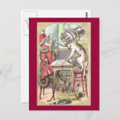 Monkey Card Cheat Says Bulldog Postkarte (Vorne/Hinten)