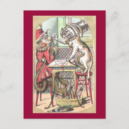 Monkey Card Cheat Says Bulldog Postkarte (Vorderseite)