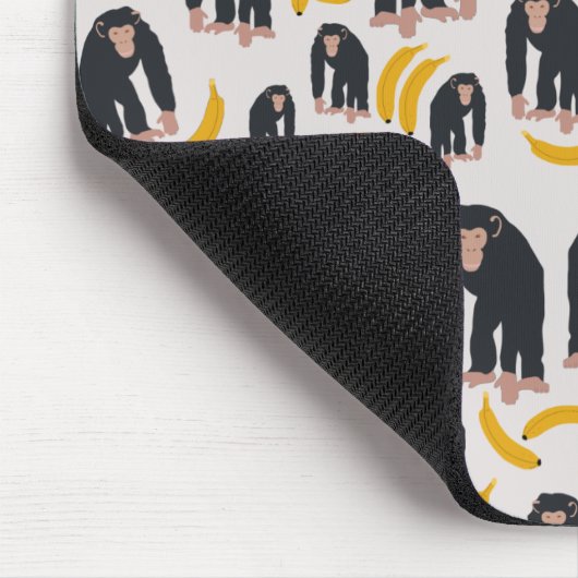 Monkey Chimpanzee & Banana Muster  Mousepad (Ecke)