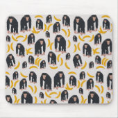 Monkey Chimpanzee & Banana Muster Mousepad (Vorne)