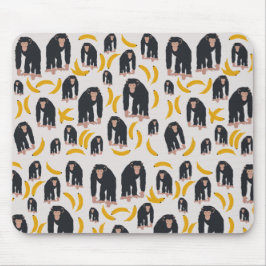 Monkey Chimpanzee & Banana Muster  Mousepad