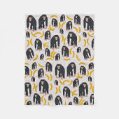Monkey Chimpanzee & Banana Pattern Fleecedecke (Vorderseite)