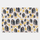 Monkey Chimpanzee & Banana Pattern Geschenkpapier Set (Vorderseite 3)