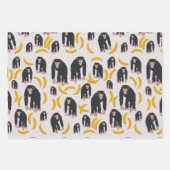 Monkey Chimpanzee & Banana Pattern Geschenkpapier Set (Vorderseite 2)