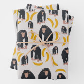 Monkey Chimpanzee & Banana Pattern Geschenkpapier Set (Beispiel)