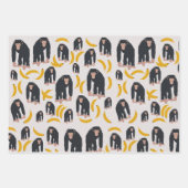 Monkey Chimpanzee & Banana Pattern Geschenkpapier Set (Vorderseite)