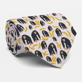 Monkey Chimpanzee & Banana Pattern Krawatte