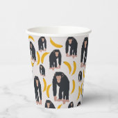 Monkey Chimpanzee & Banana Pattern Pappbecher (Links)