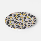 Monkey Chimpanzee & Banana Pattern Pappteller (Schrägansicht)