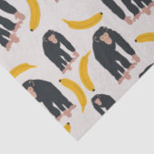 Monkey Chimpanzee & Banana Pattern Seidenpapier (Ausschnitt)