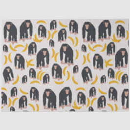 Monkey Chimpanzee & Banana Pattern Seidenpapier