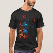 Monkey Chimpanzee Flames Cute Monkey Animal T-Shirt (Vorderseite)