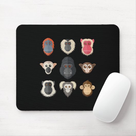 Monkey Chimpanzee Gorilla Spider Affen Eichhörnche Mousepad (Mit Mouse)