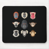 Monkey Chimpanzee Gorilla Spider Affen Eichhörnche Mousepad (Vorne)