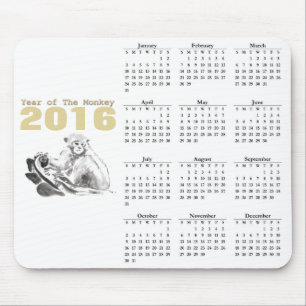 Monkey Chinese New Year 2016 Calendar mousepad