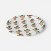 Monkey Christmas Elf Pappteller (Schrägansicht)