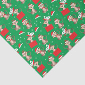 Monkey Christmas Gegenwart Muster Santa Elf Hat Seidenpapier (Ausschnitt)