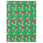 Monkey Christmas Pattern Red Green Klemmbrett (Rückseite)
