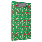 Monkey Christmas Pattern Red Green Klemmbrett (Rechts)