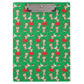 Monkey Christmas Pattern Red Green Klemmbrett (Vorderseite)