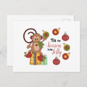 Monkey Christmas Postcard Postkarte (Vorne/Hinten)