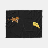 Monkey Climbs For Banana Funny Animal Cket Design Fleecedecke (Vorderseite (Horizontal))