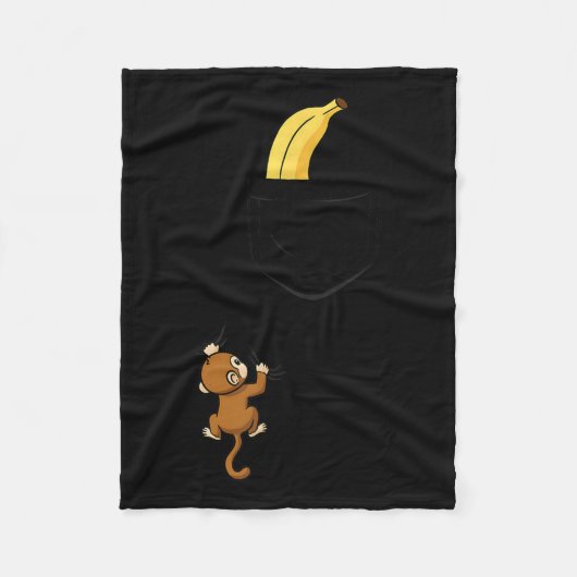 Monkey Climbs For Banana Funny Animal Cket Design Fleecedecke (Vorderseite)