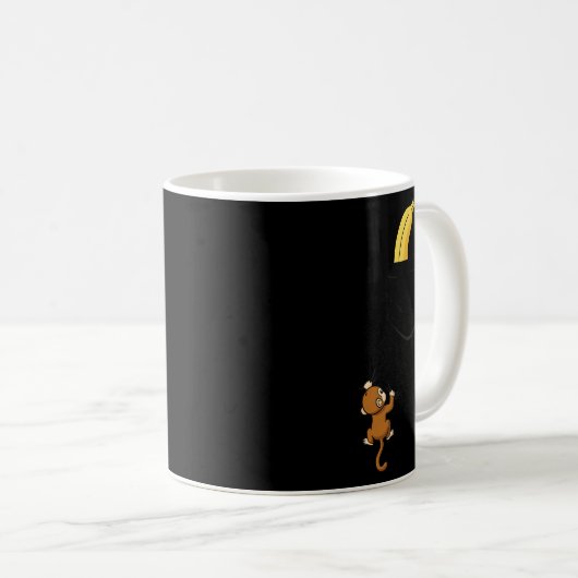 Monkey Climbs For Banana Funny Animal Cket Design  Kaffeetasse (VorderseiteRechts)