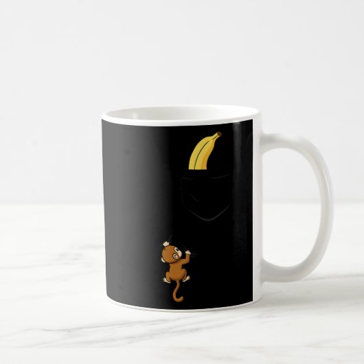 Monkey Climbs For Banana Funny Animal Cket Design Kaffeetasse (Rechts)