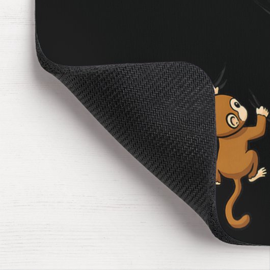Monkey Climbs For Banana Funny Animal Cket Design Mousepad (Ecke)