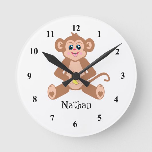 Monkey Clock Runde Wanduhr (Vorderseite)
