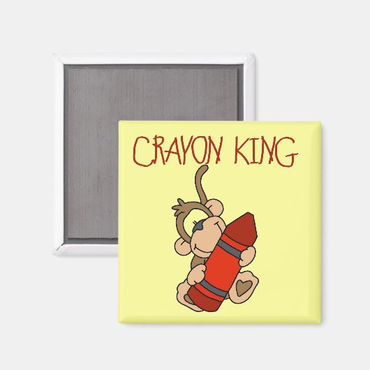 Monkey Crayon King Tshirts und Geschenke Magnet (Vorderseite/Rückseite)