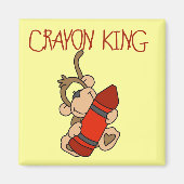 Monkey Crayon King Tshirts und Geschenke Magnet (Vorne)