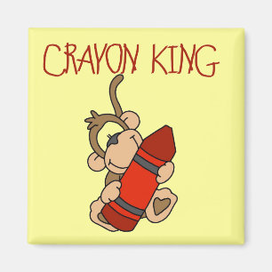 Monkey Crayon King Tshirts und Geschenke Magnet