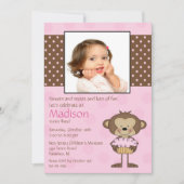 Monkey Cupcake Einladung (Vorderseite)