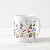 Monkey Cupcake Happy Birthday Mug Kaffeetasse (VorderseiteRechts)